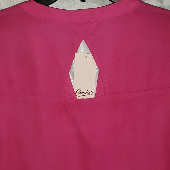 NWT Candies Floral Accent Sheer Top - Picture 5 of 6